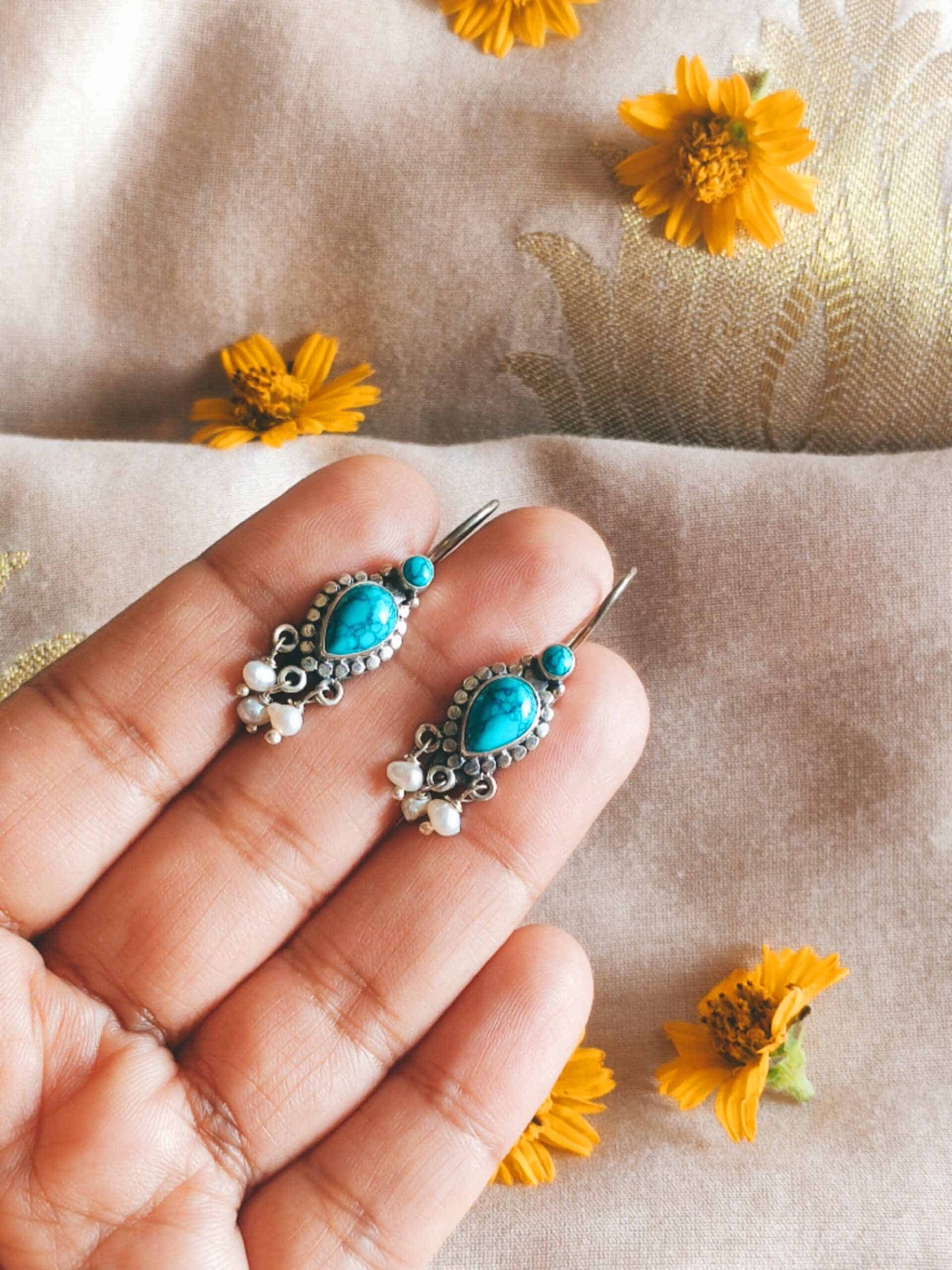 Turquoise and Pearl Drops