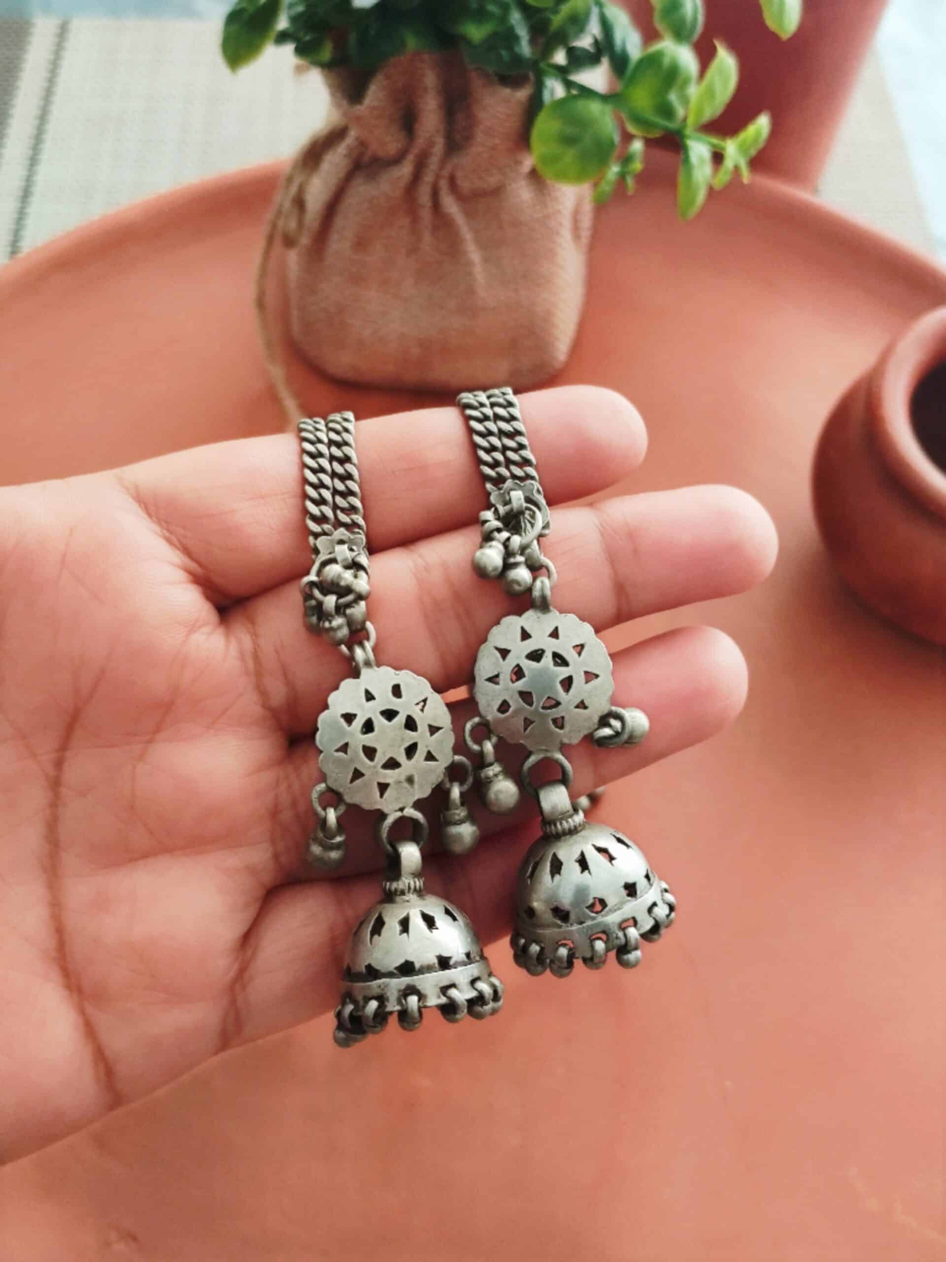 Vintage Jhumka with Ghungroo Earchains