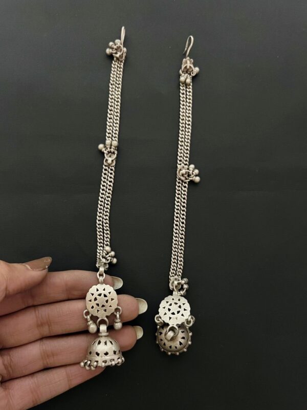 Vintage Jhumka with Ghungroo Earchains - Image 4