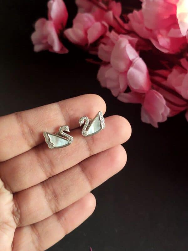 Mother Of Pearl Studs - Swan