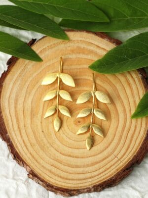 FLORA – Papeeha’s Signature Leaf Cluster Earrings – GOLD