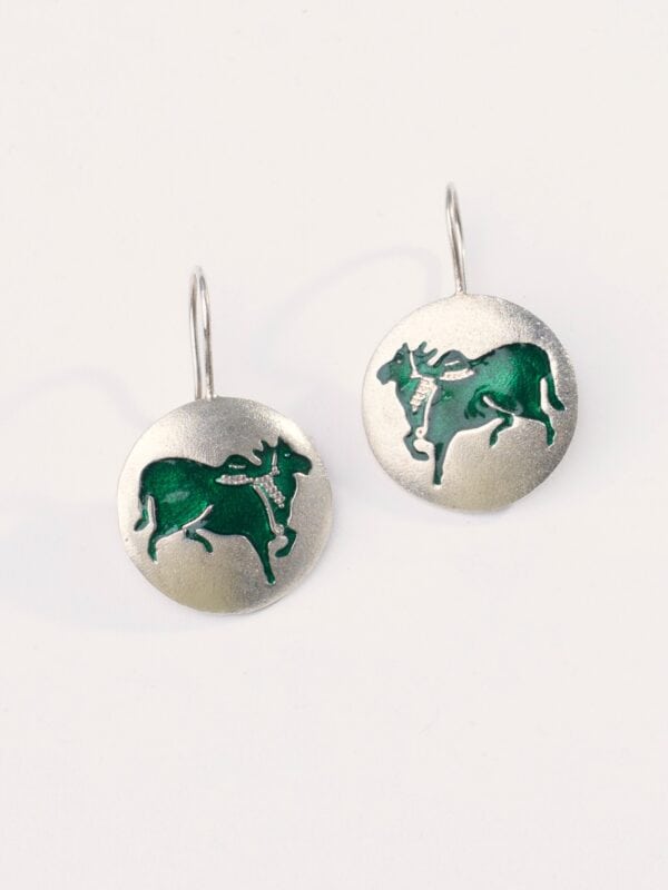 The Art of Pichwai : Papeeha's Signature Cow Earrings - Green - Image 4