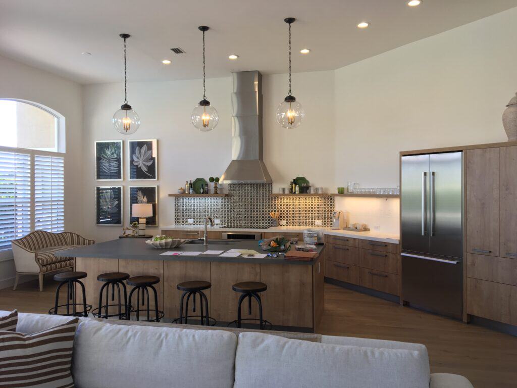 kitchen remodel decorative backsplash with pendant lighting