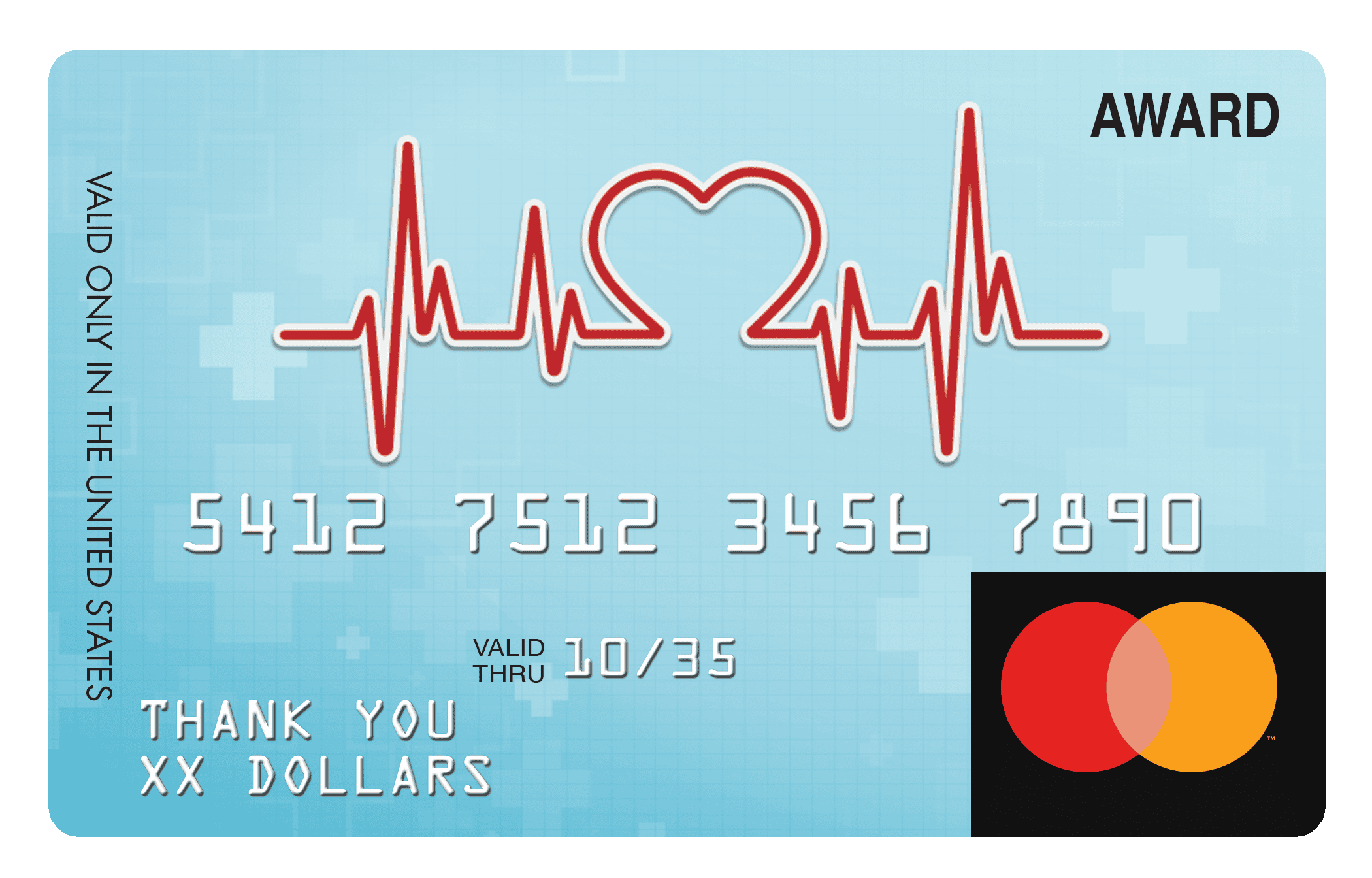 Heartbeat Medical Themed Custom MasterCard Debit Card Gift Layout
