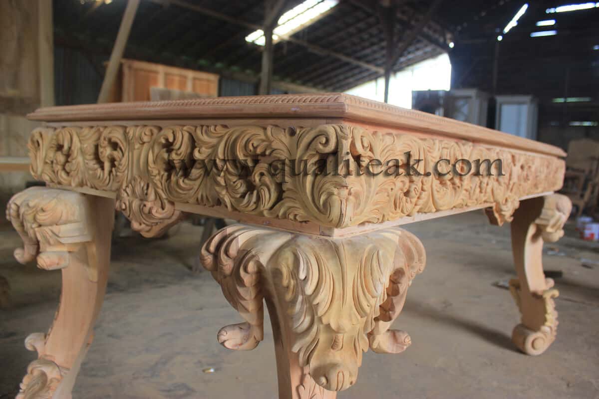 Heavily carved antique furniture
