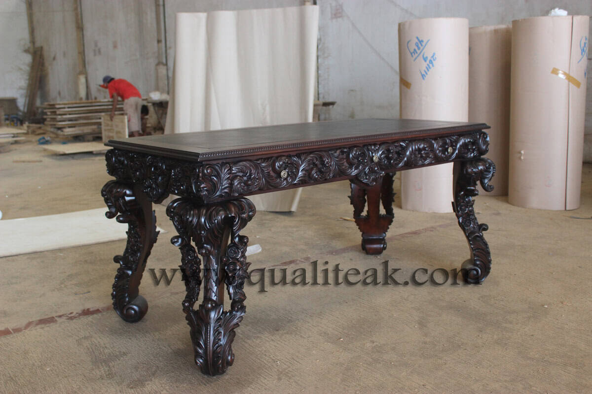 Heavily carved antique furniture