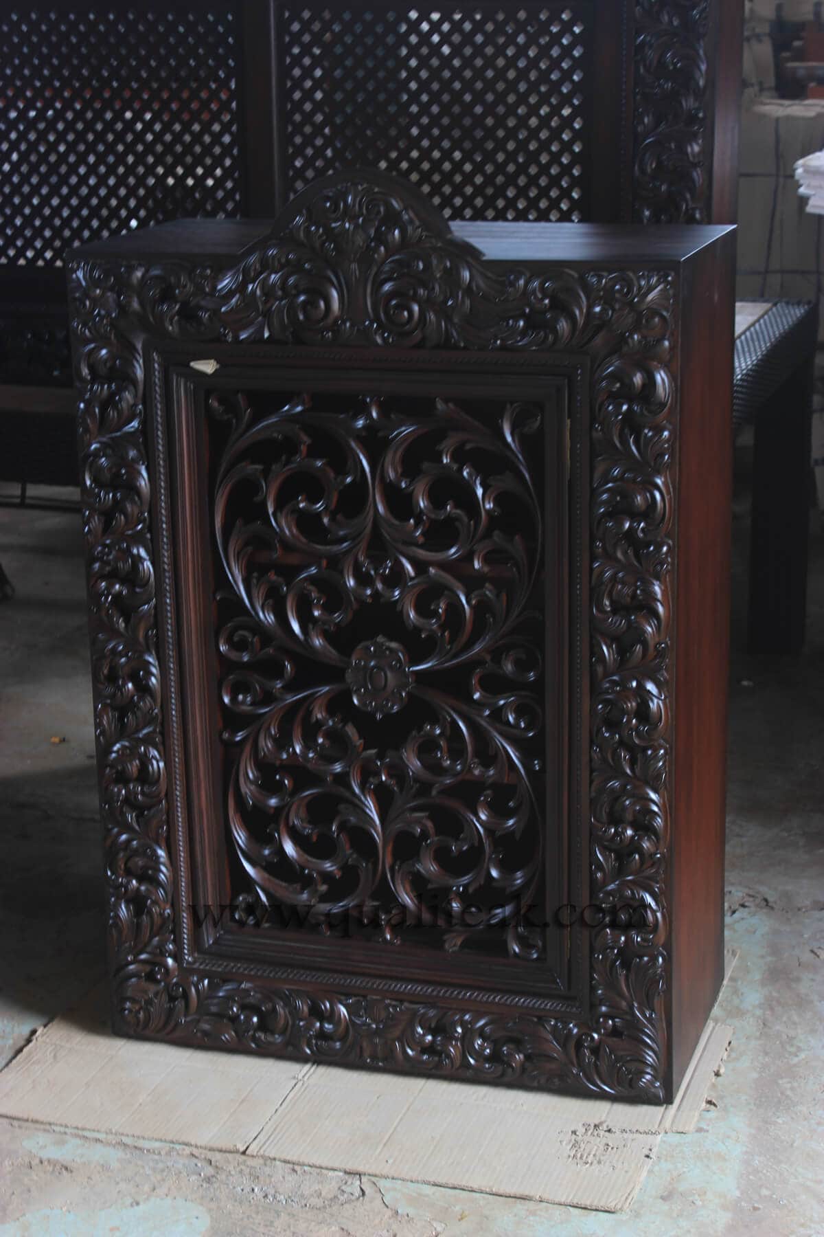 Heavily carved antique furniture