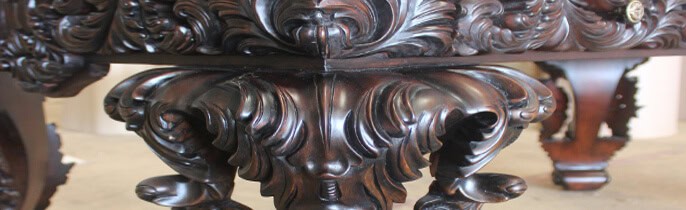 Heavily carved antique furniture for home