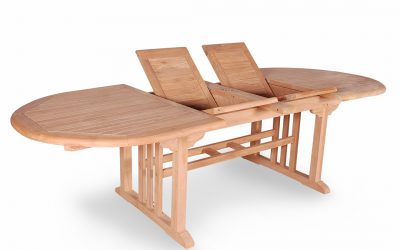 Teak Oval Double Extension Table