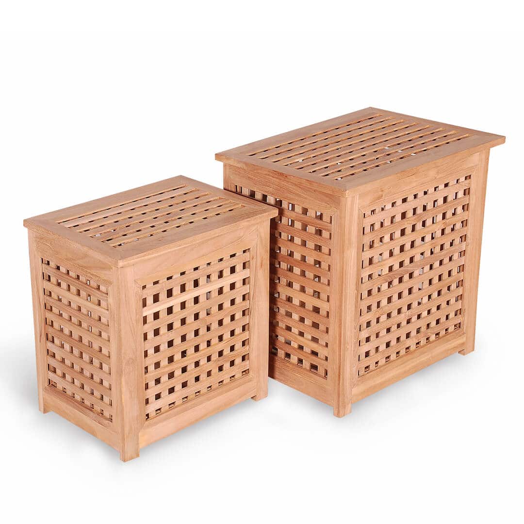 teak pool loundry box