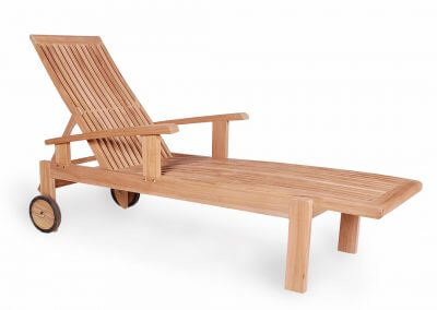 Teak Outdoor Sunlounger Straight Leg