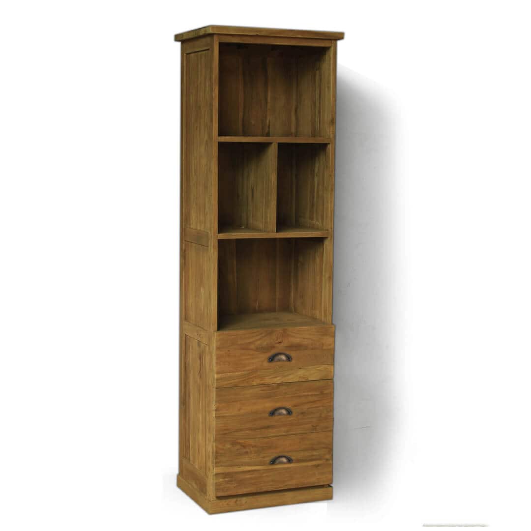 teak reclaimed wood bookcase