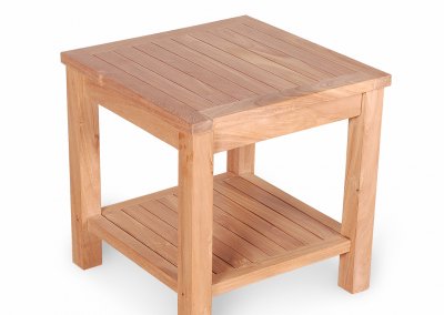 Teak Garden Side Table With Shelf