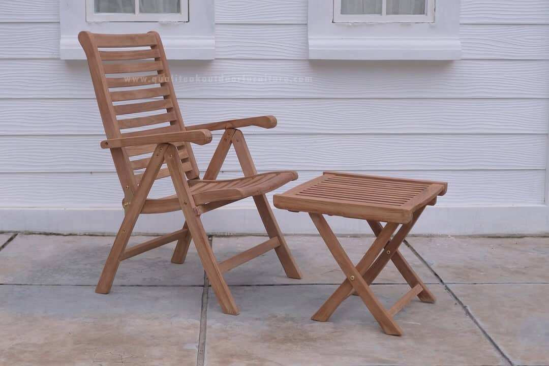 teak outdoor reclining chair