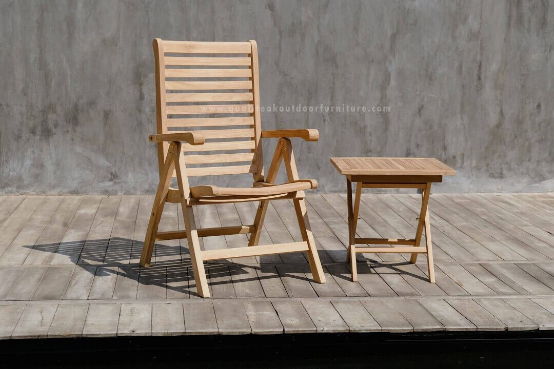 teak outdoor reclining chair