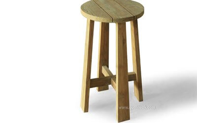 Teak Reclaimed Round Bar Stool