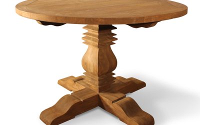 Country Style Teak Reclaimed Round Dining Table