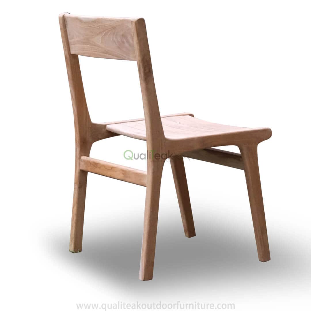 tempur teak garden dining chair - back view