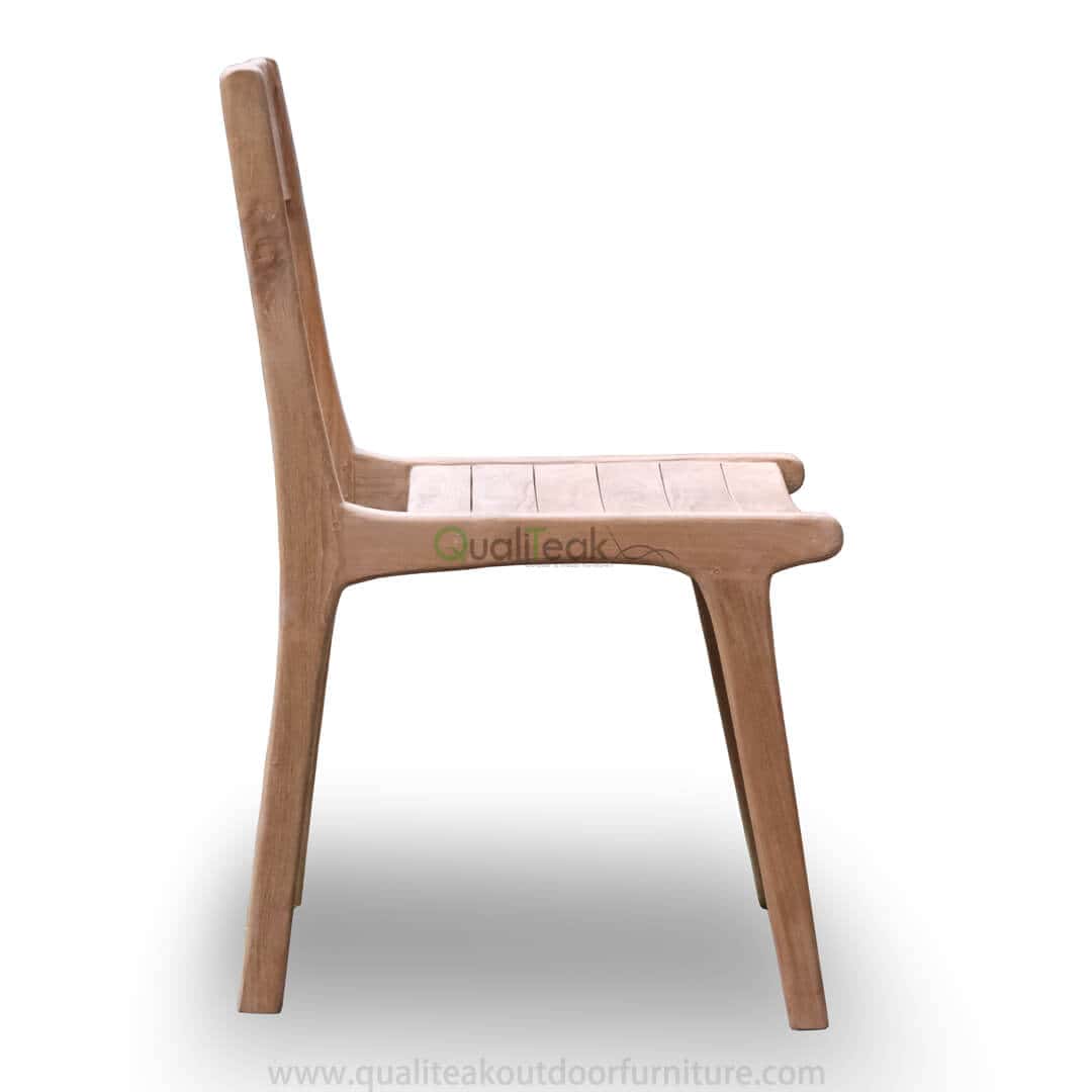 tempur teak garden dining chair side view