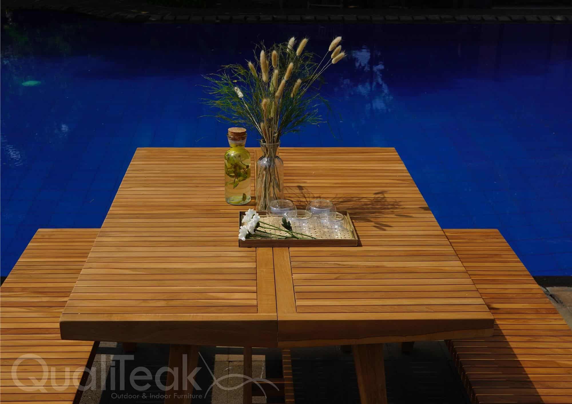 teak outdoor table set