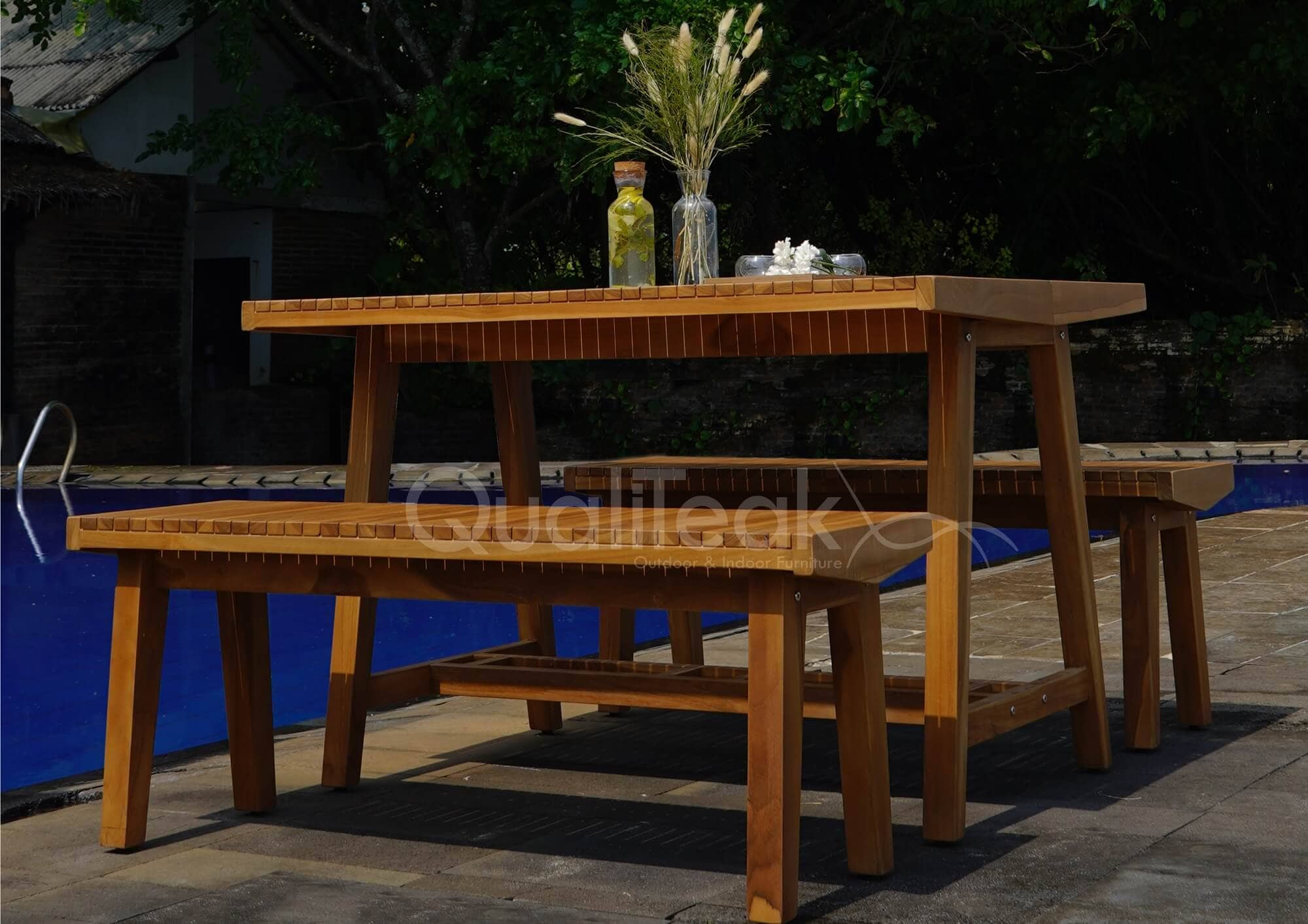 teak outdoor table set
