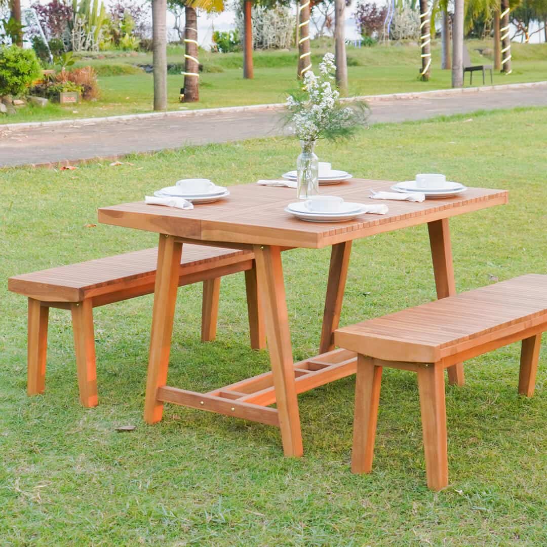 teak outdoor table set