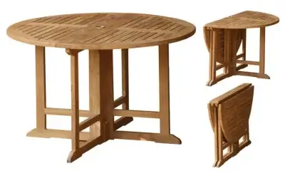 Teak Outdoor Round 100 cm Gate leg Table