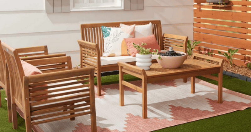 Teak Wood Bench Design for Modern Outdoor