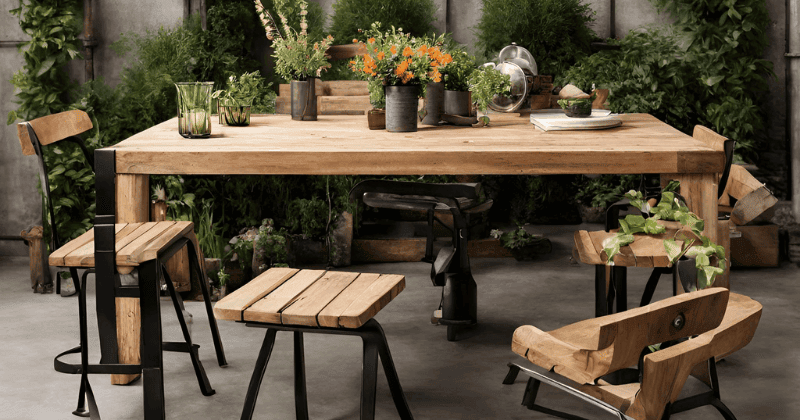 How to Make Industrial Garden Decor with Teak Wood