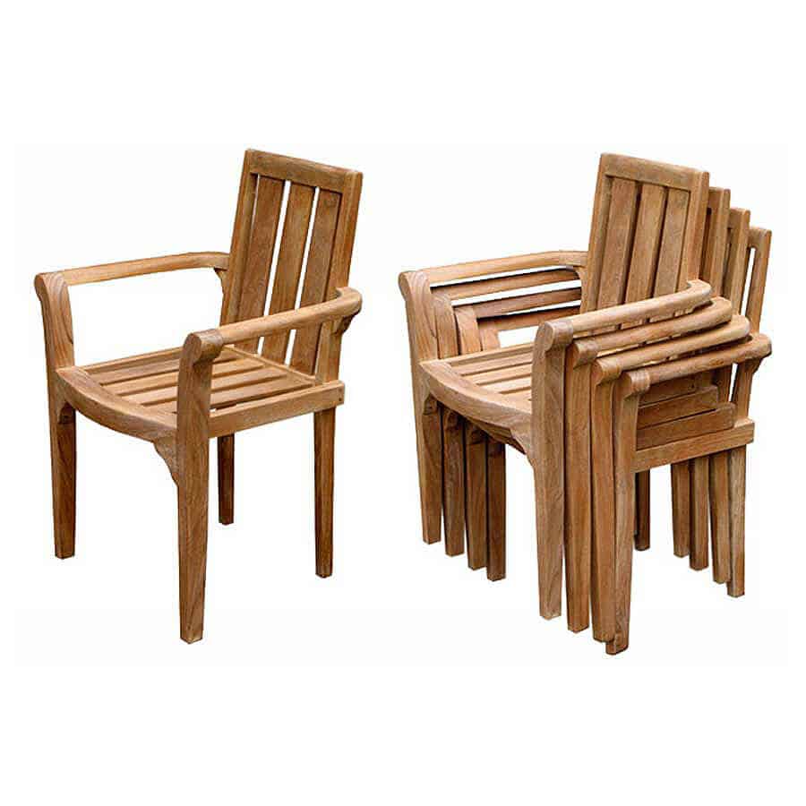 teak outdoor stacking chair