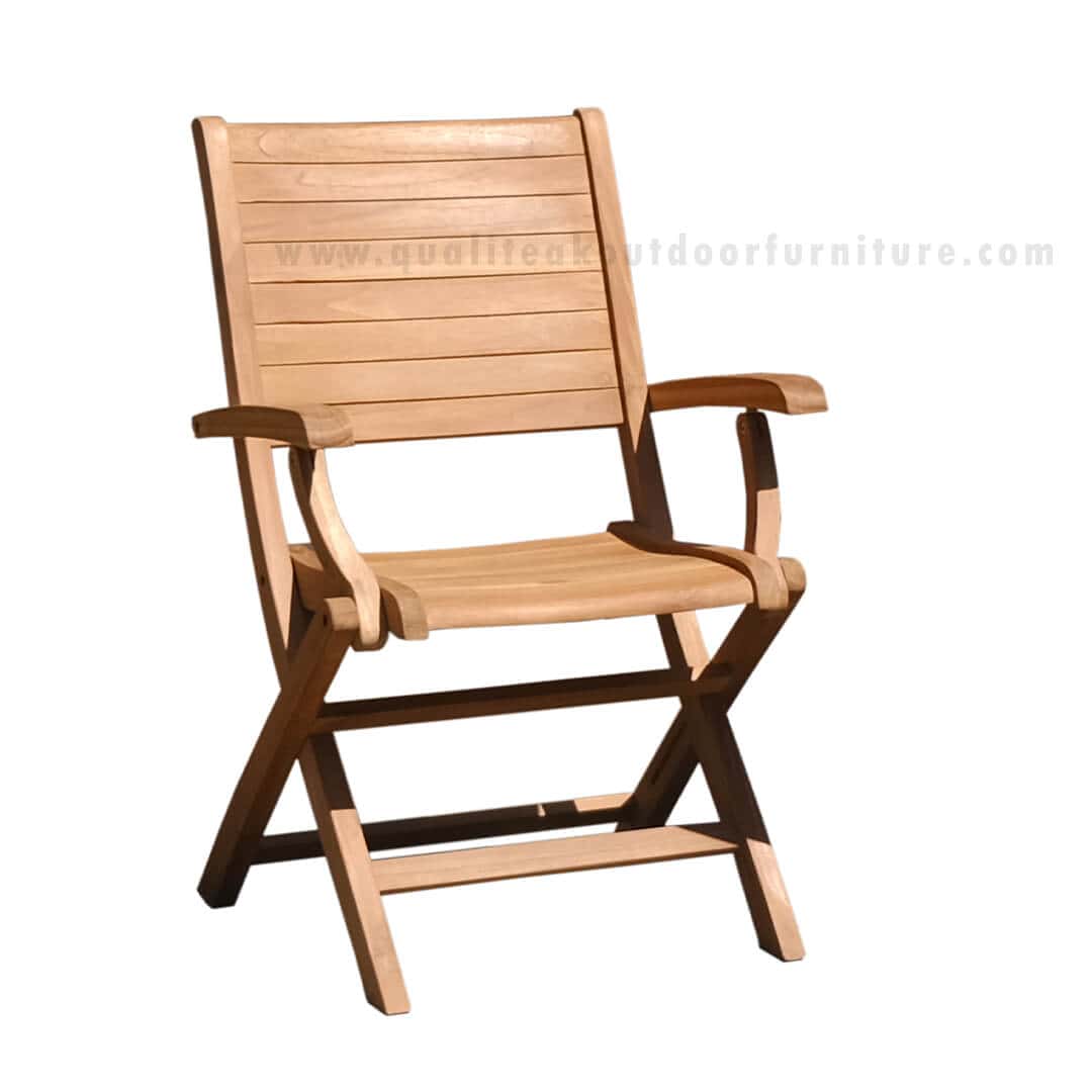 Teak folding arm chair