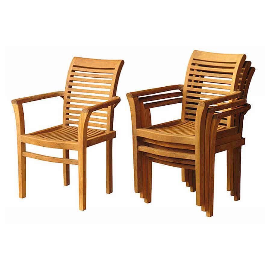 teak stacking chairs
