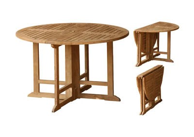 Teak Outdoor Round 100 cm Gate leg Table