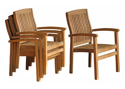 Alaska Teak Outdoor Stacking Chair
