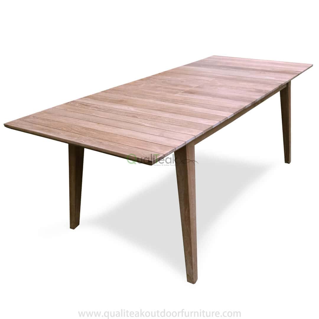 tempur teak garden extension dining table