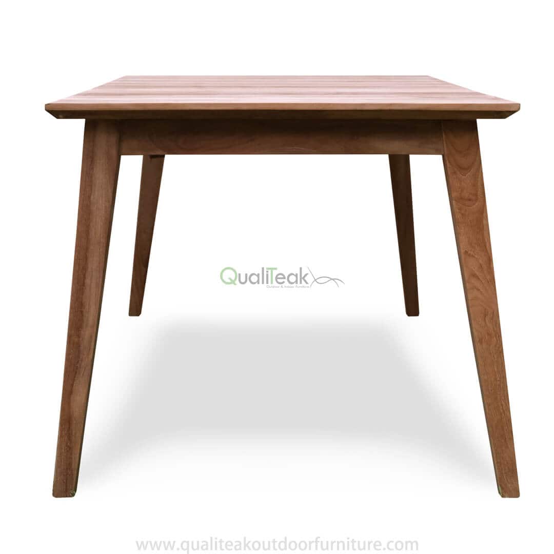 tempur teak garden extension dining table side view