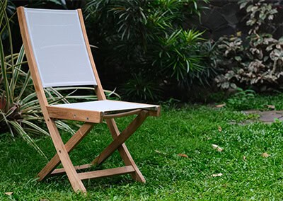 Teak Textilene Folding Chair