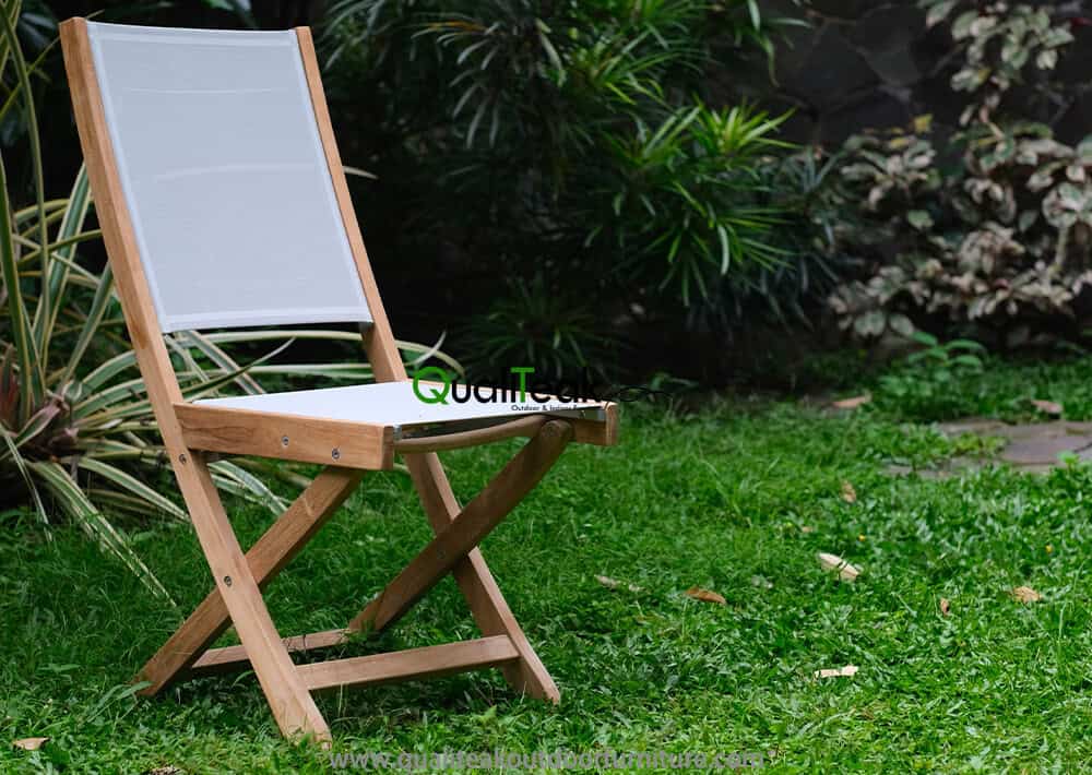 Teak Folding Chair With Textilene Fabrics Main Image