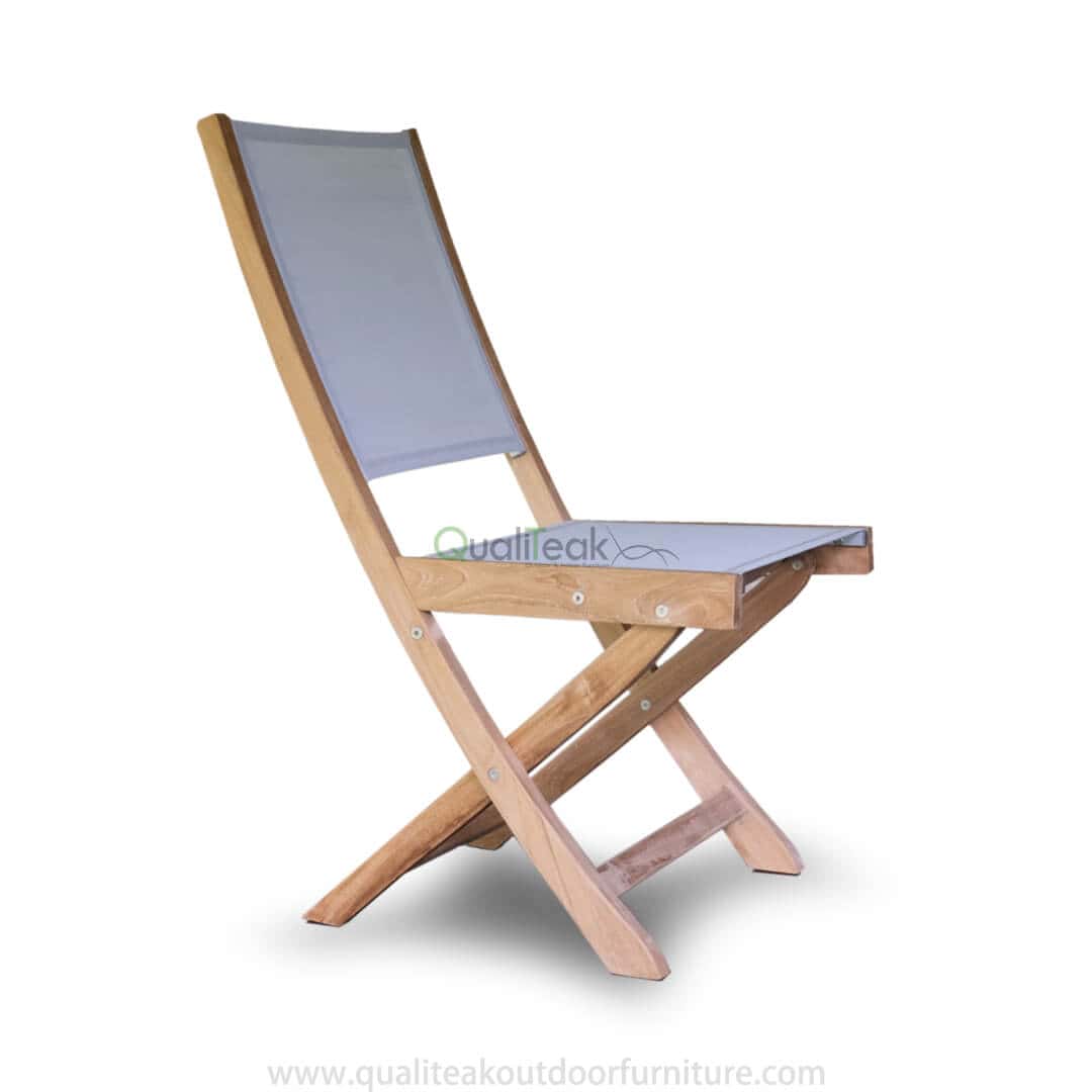 Teak Folding Chair With Textilene Fabrics
