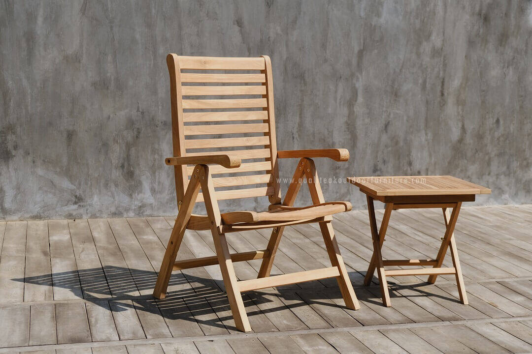 teak folding side table