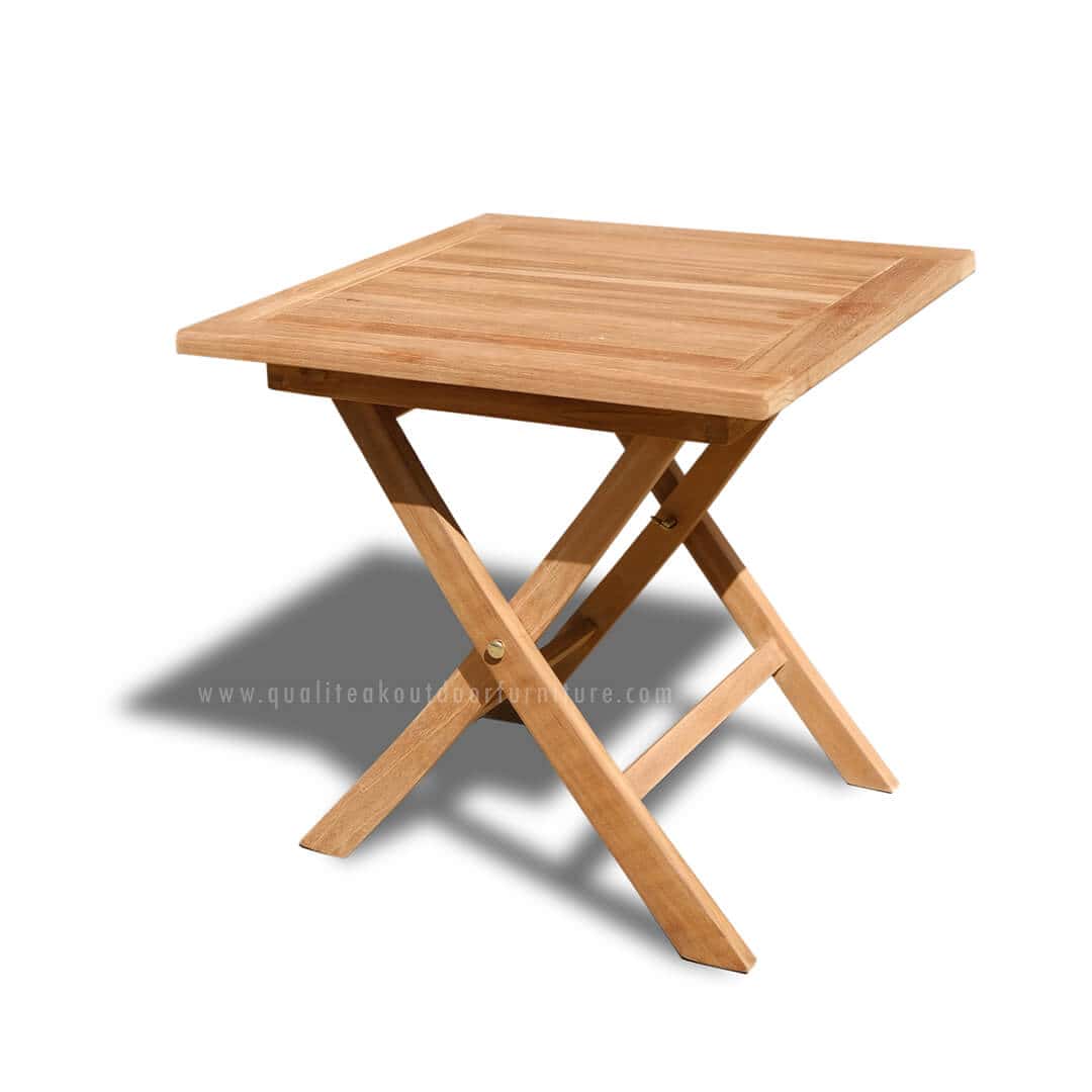 teak folding side table