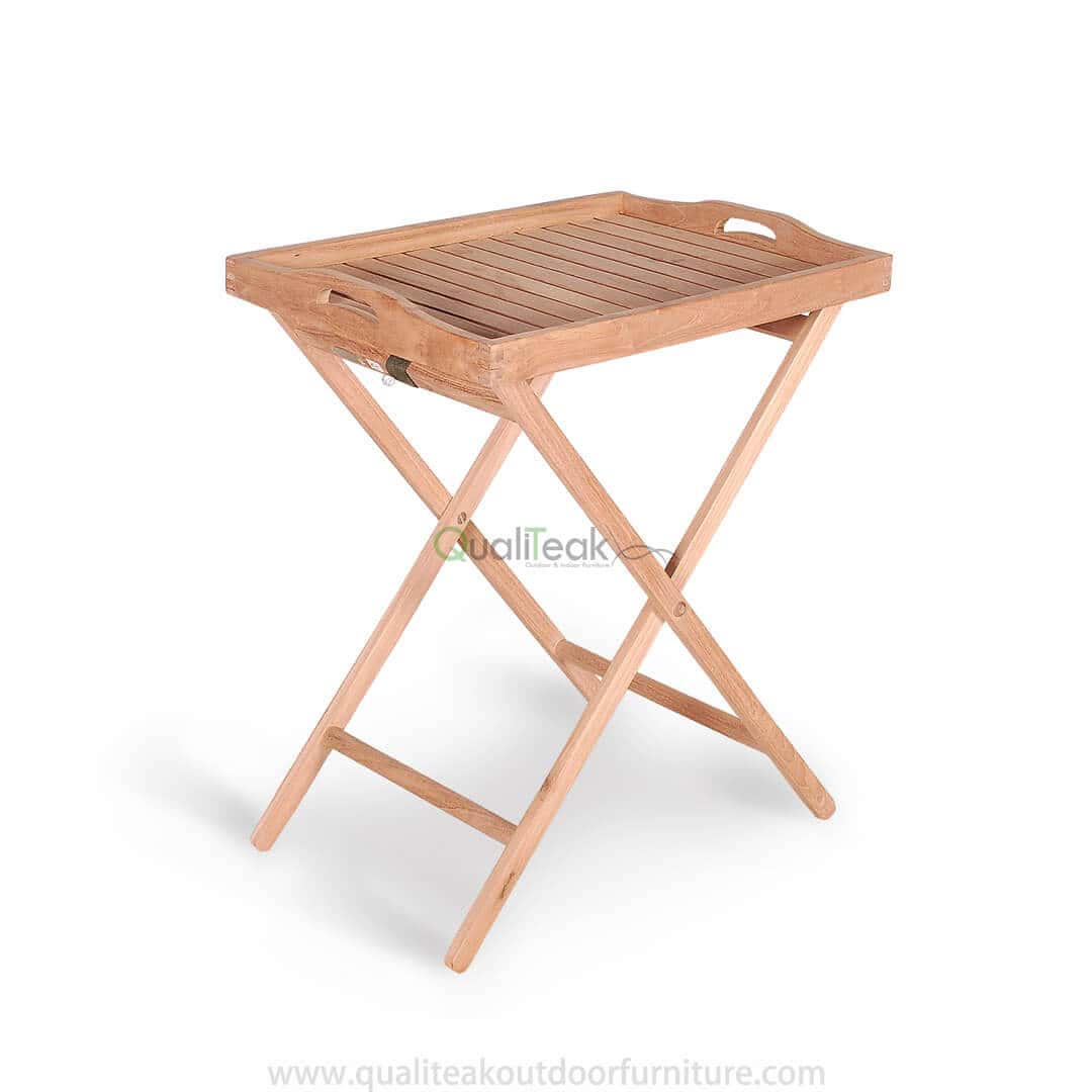 teak tray with stand