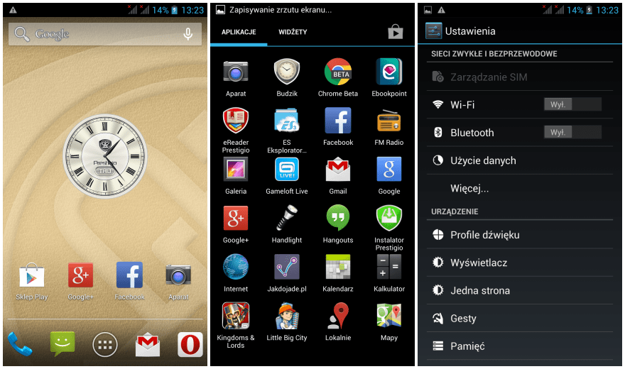 Prestigio 7600 DUO Android interfejs