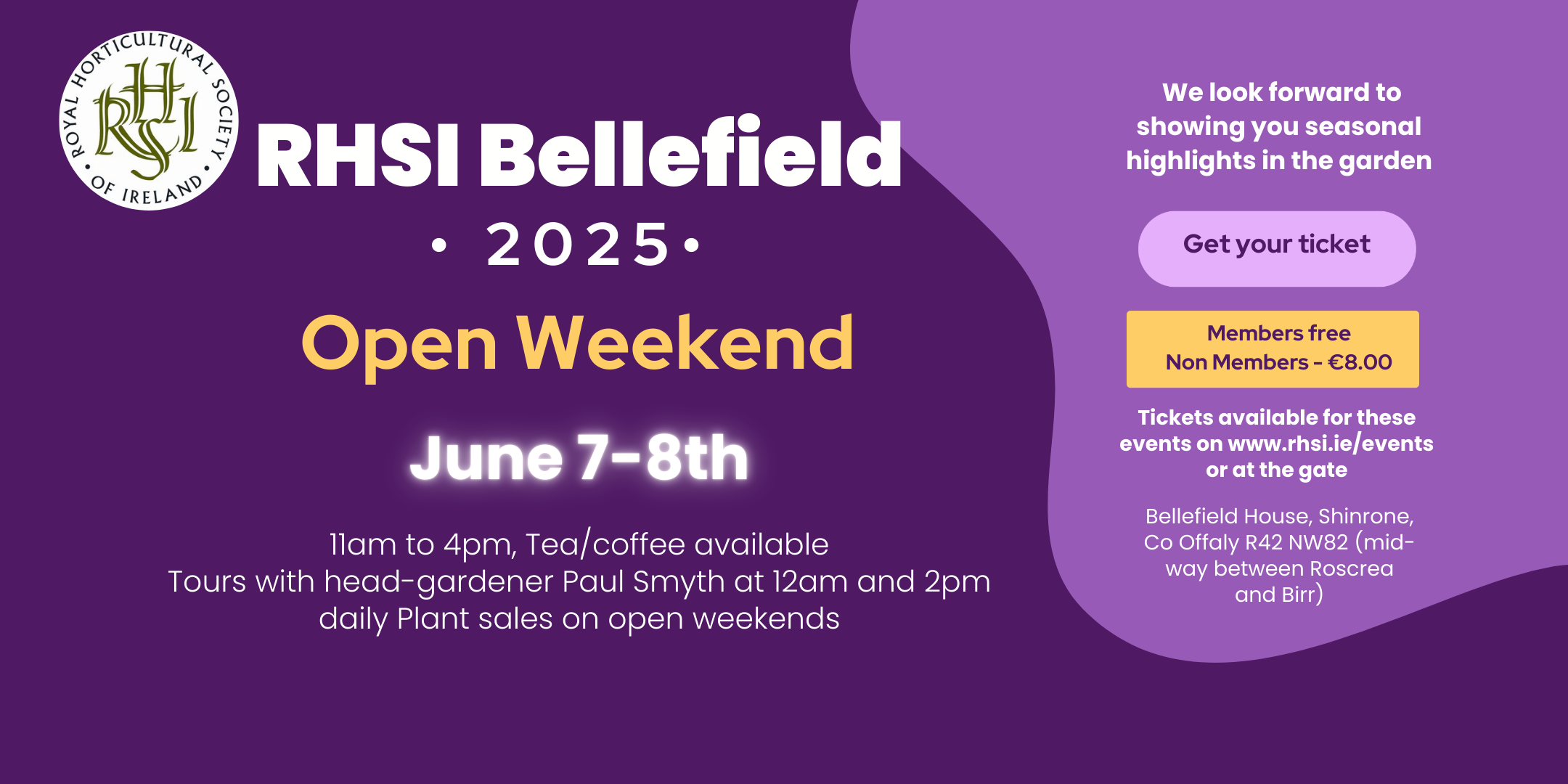 Step into the beauty of RHSI Bellefield and immerse yourself in a garden that evolves with the seasons. Our Open Weekends offer the perfect opportunity to explore this historic setting, meet fellow garden lovers, and support a wonderful cause