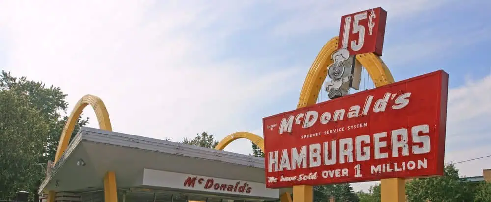 An example of a business created by one of the millionaires after 60, Ray Kroc's first franchised McDonald's restaurant