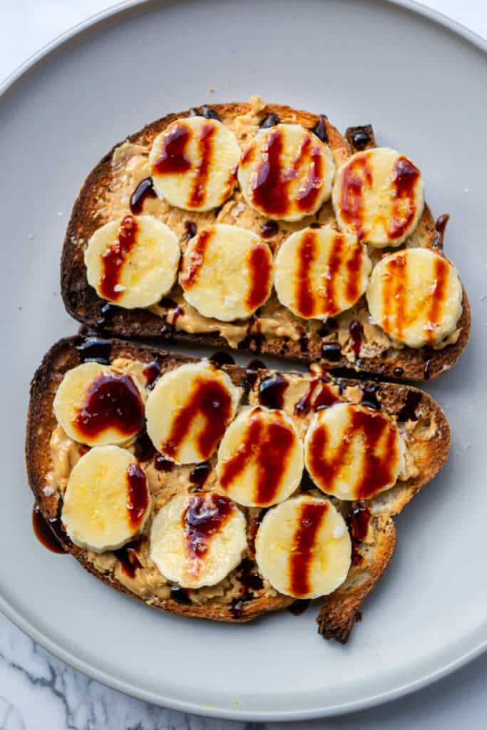 sourdough with banana date and peanut butter