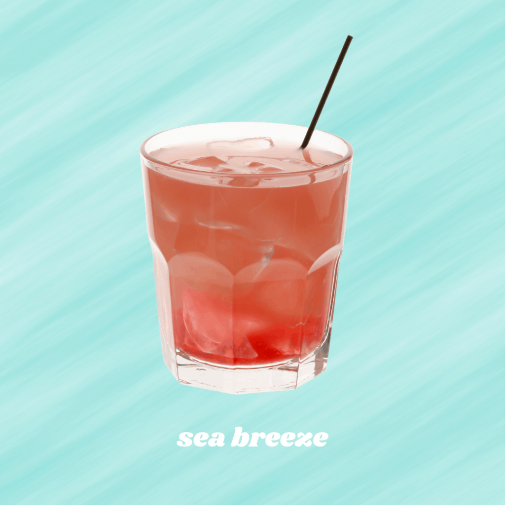 low calorie drink at the bar sea breeze cocktail