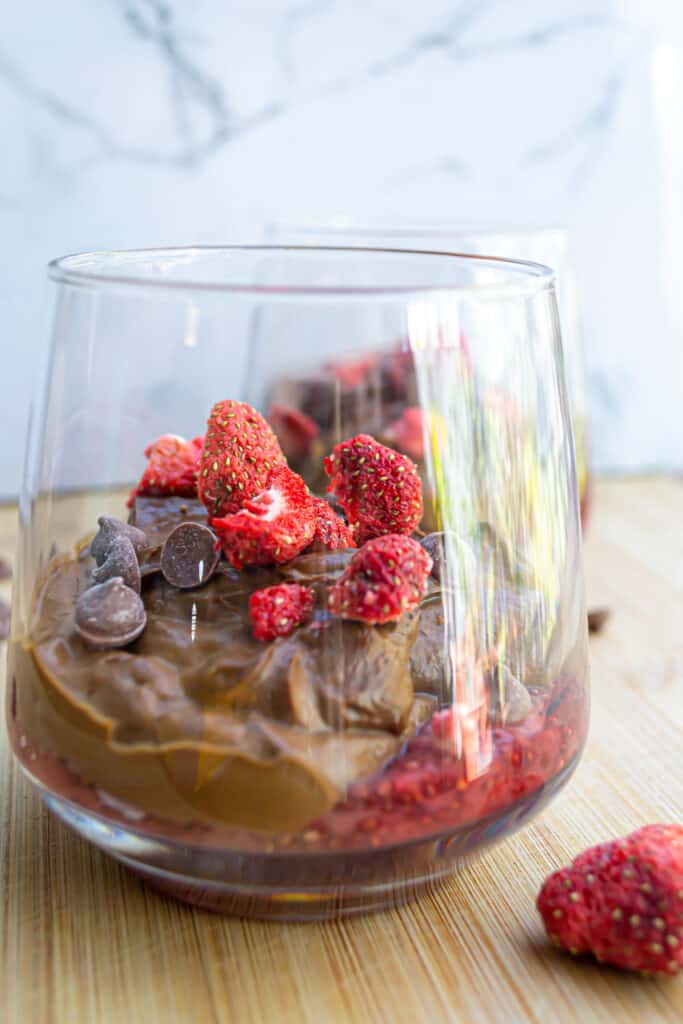 plant based chocolate strawberry mousse