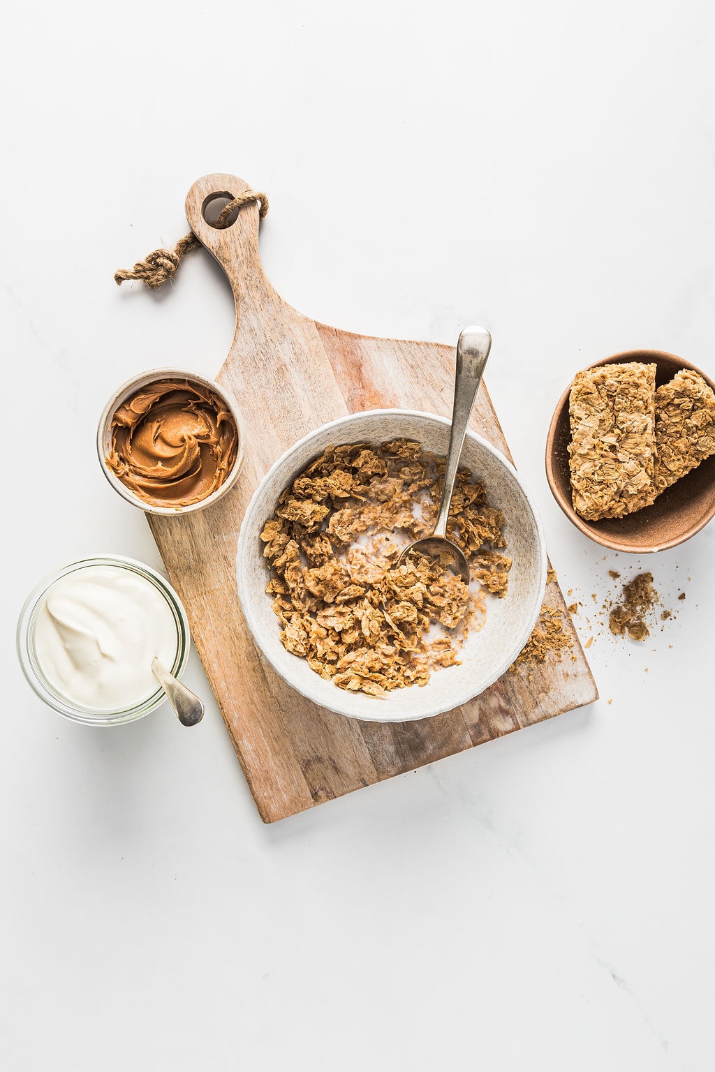 Overhead shot of Biscoff overnight weetabix ingredients.