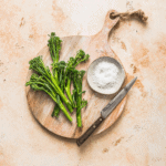 Pan fried broccolini pin.